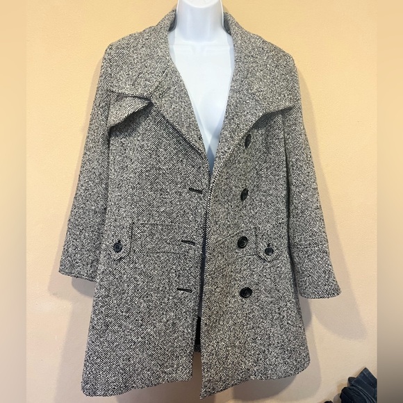 Guess Tweed Wool Coat - Picture 2 of 5